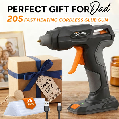 Cordless Hot Glue Gun USB Rechargeable with 25 Glue Sticks – 20 Second Fast Heating Anti-Drip Safety Design for DIY Crafts Home Repair Plush Toy Repair and Handmade Projects – Pink Grey Blue