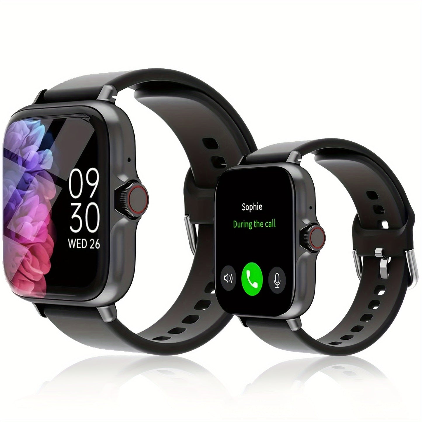 Smart Watch 1.91 Inch AMOLED HD Touchscreen Voice Calling Music Playback Voice Assistant Multiple Sports Modes Compatible with iPhone Android Fitness Tracker Black Pink Yellow Silver