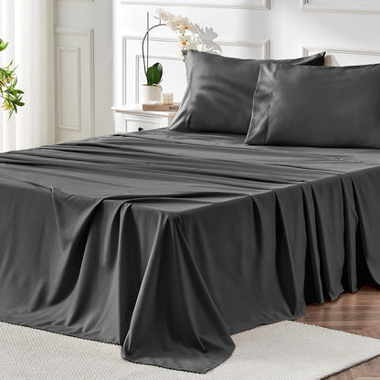 4-Piece Microfiber Bed Sheet Set Deep Pocket – Ultra Soft Breathable Hotel-Grade Sheets, Fade & Shrink Resistant, All Season, Twin Full Queen King, Multiple Colors
