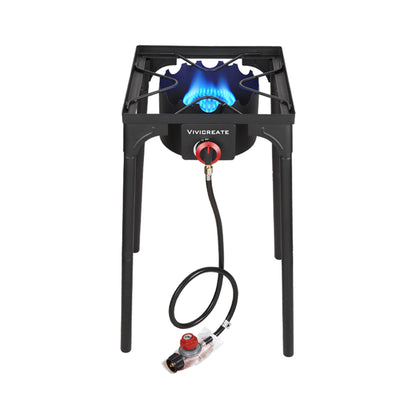DR.CAMP Portable Propane Camping Stove – Heavy Duty Cast Iron Burner with Detachable Legs, Single & Double Burner Options, High Pressure Outdoor Gas Cooker for Camping, BBQ, Survival & Patio Cooking