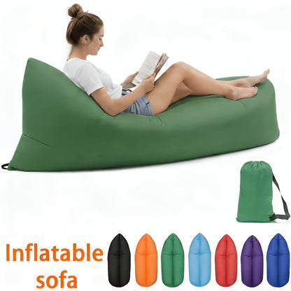 Foldable Inflatable Sofa Lounge Chair Portable Lazy Air Sofa for Camping Beach Music Festivals Outdoor Gatherings Quick Inflation Adults Purple Blue Green Black Red Yellow Orange