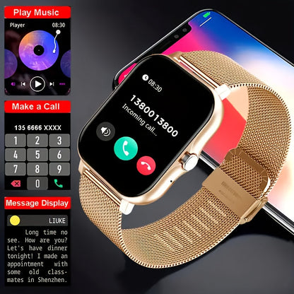 Full Touch Smartwatch 1.83" TFT Large Screen – Wireless Calling, Message Reminders, Email Display, Location Navigation, Remote Camera, Music Player, USB Charging, Gift for Family & Friends