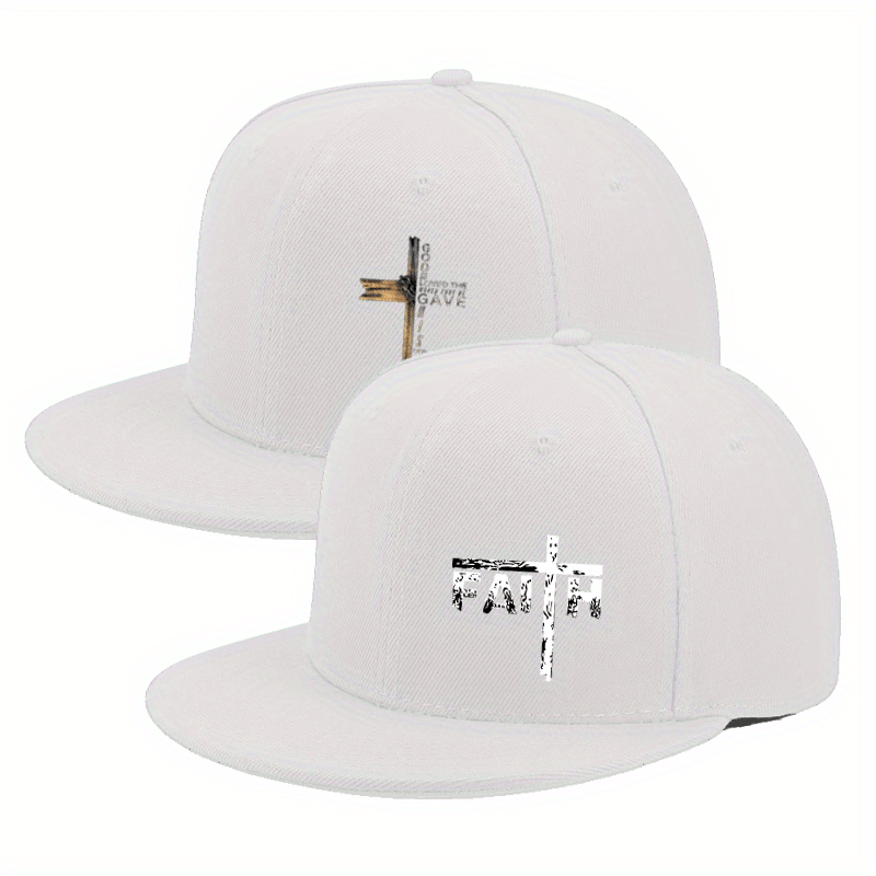 2-Pack Cross Print Baseball Cap – Unisex Adjustable Breathable Acrylic Woven Hat for Soccer Fans, Match Day, Streetwear & Casual Daily Wear, Trendy 2026 Fan Gear