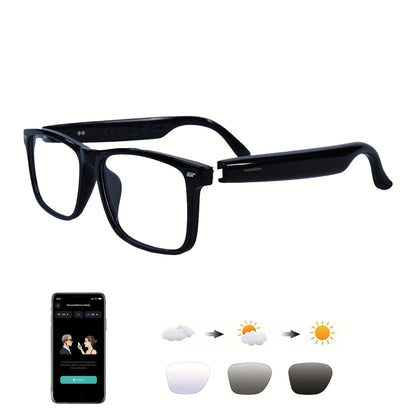 AI Smart Glasses Real-Time Translation 160+ Languages ChatGPT System Bluetooth 5.3 Built-in Mic Speaker – HD Voice Calls HiFi Music Smart Audio Glasses Unisex Men Women