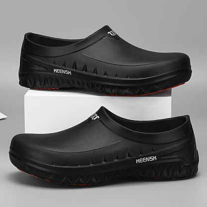 Men's Non-Slip Chef Shoes - Slip-Resistant Kitchen Work Shoes with Reinforced EVA Sole, Textured Grip and Heel Support for All-Day Comfort, Low-Top Sneakers for Professional Chefs and Commercial Kitchens, Black