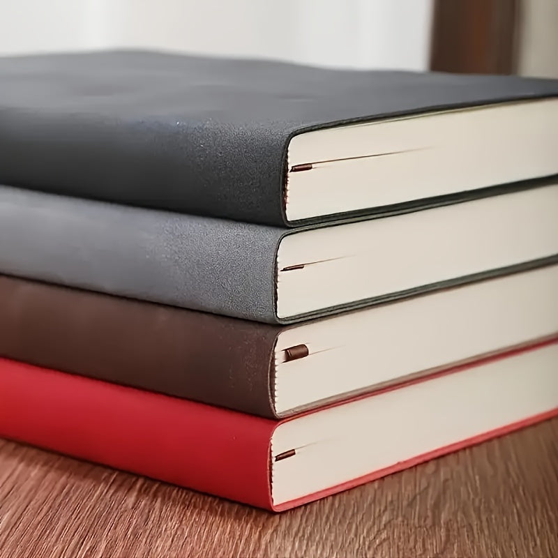 Soft Faux Leather Notebook 5-Pack Set Square Ruling Soft Cover Bookmark Extra Thick Pages for Business Meetings School Academic Writing – 7 Colors