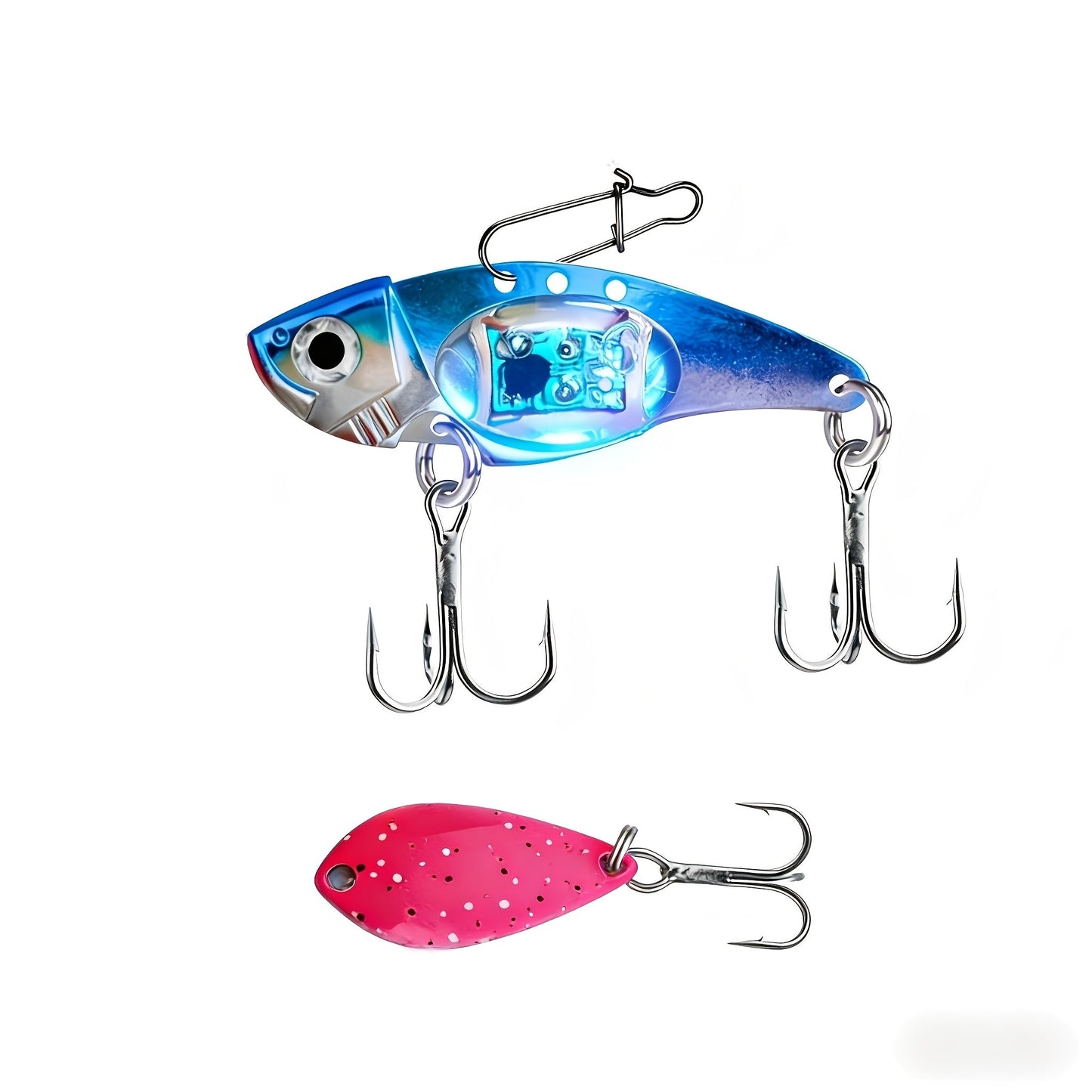 Electronic Fish Shaped Fishing Lure with LED Light, Sound & Vibration – Aluminum Alloy Bait Attracts Fish from 500 Meters, Outdoor Fishing Equipment for Bass, Saltwater & Freshwater – 1/2/3/4 Pack