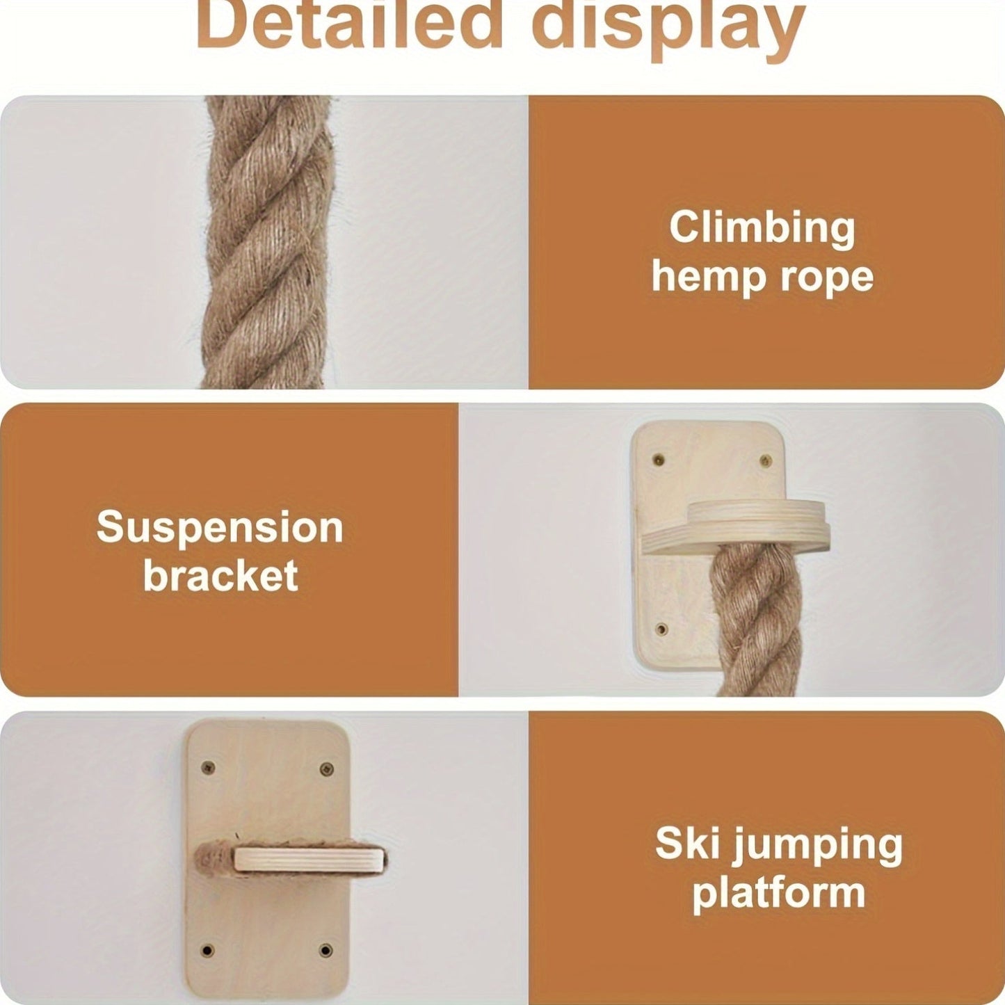 Wall-Mounted Cat Tree with 60" Jute Climbing Rope – Space-Saving Cat Wall Furniture with Scratching Post, Large Ladder & Resting Platform, Indoor Cat Climbing Activity Set for Exercise & Play