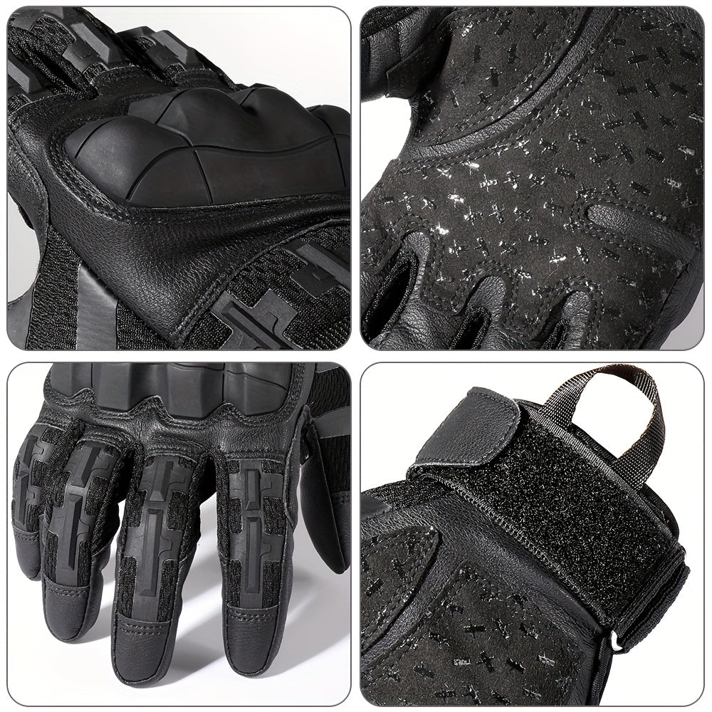 Tactical Full Finger Gloves with Touchscreen Compatibility Anti-Skid Wear-Resistant for Motorcycle Hiking Camping Hunting Shooting Cycling Outdoor Sports Men Women Black