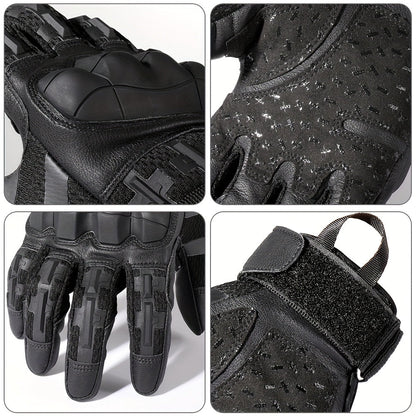 Tactical Full Finger Gloves with Touchscreen Compatibility Anti-Skid Wear-Resistant for Motorcycle Hiking Camping Hunting Shooting Cycling Outdoor Sports Men Women Black
