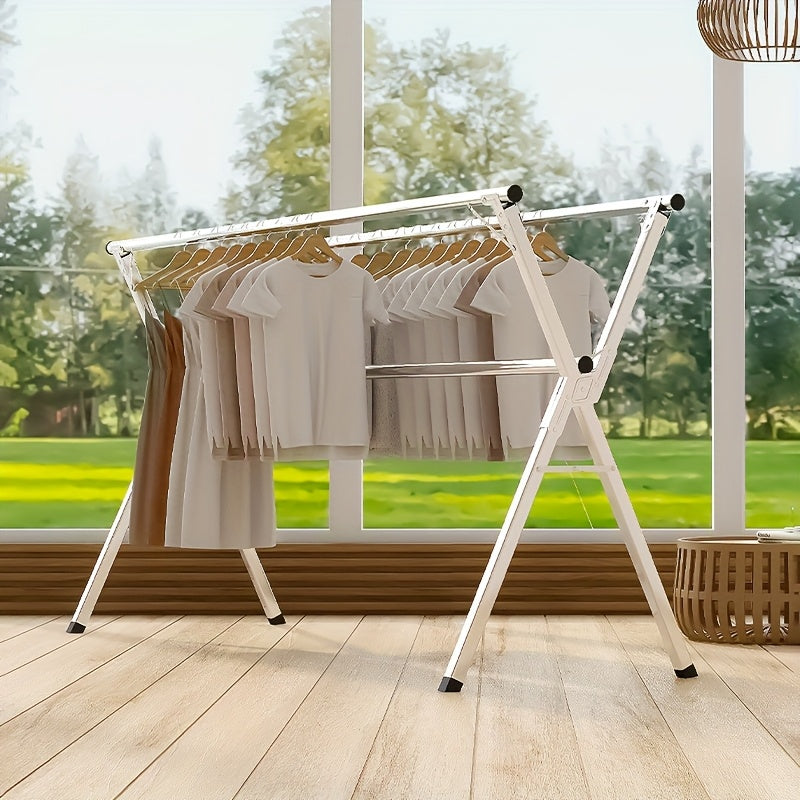 Clothes Drying Rack Stainless Steel 63" & 78.7" Retractable Foldable Heavy Duty Laundry Drying Rack, Collapsible Indoor Outdoor Clothesline with Adjustable Length for Balcony Bedroom Laundry Room