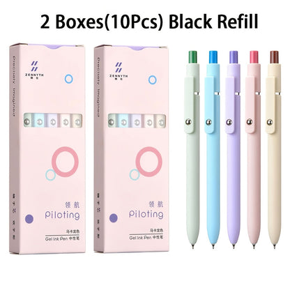 Retractable Gel Pens 0.5mm Fine Point Black Ink – Aurora Gradient & Macaron Colors, Quick Dry Smooth Writing Pens for Office, School, Journaling & Gifts, Back to School Stationery