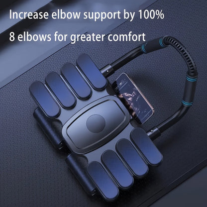Ab Roller Wheel 6-Wheel Automatic Rebound Core Workout Abdominal Exercise Wheel with Elbow Pads Phone Holder for Home Gym Full Body Training Men Women Black