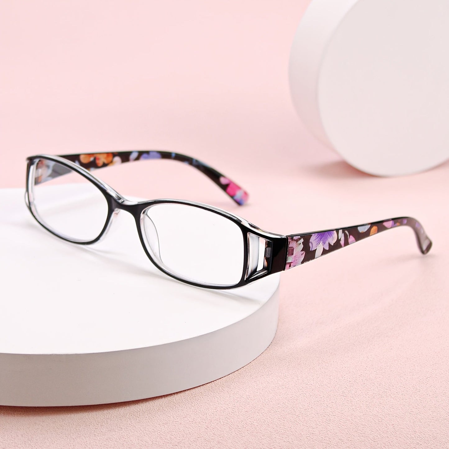 9 Pack Vintage Floral Square Frame Reading Glasses for Women, Lightweight Stylish Readers with Flower-Embellished Frames for Office & Everyday Use, Perfect Gift Set
