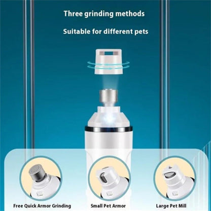Rechargeable Pet Nail Grinder Low Noise Low Vibration for Dogs and Cats – USB Charge LED Display Safe Grooming Tool