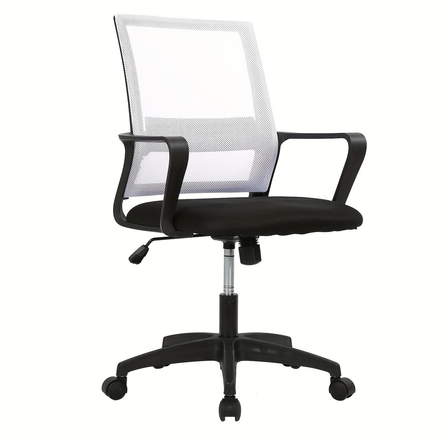 Mid-Back Mesh Ergonomic Office Chair 360° Swivel 5-Wheel Base Lumbar Support Computer Desk Chair for Home Office - 250 LBS Capacity in Black Grey Blue White Pink