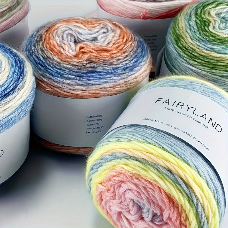 Colorful Yarn Thread & Weaving Accessories Kit 2/4pcs Cotton Acrylic Wool Blend with C-Type Buckle Weaving Needle Bow Twist Needle DIY Knitting Crochet Sweater Scarf Beginner Craft Set