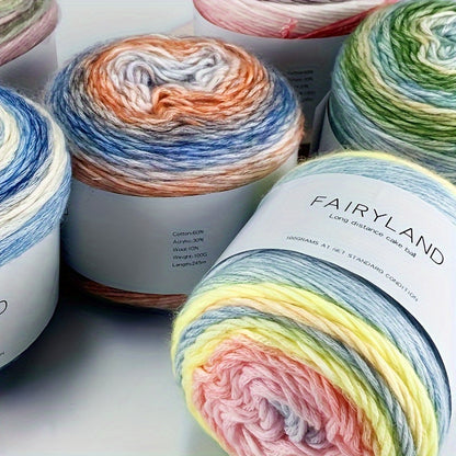 Colorful Yarn Thread & Weaving Accessories Kit 2/4pcs Cotton Acrylic Wool Blend with C-Type Buckle Weaving Needle Bow Twist Needle DIY Knitting Crochet Sweater Scarf Beginner Craft Set