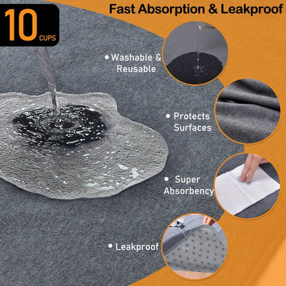 Washable Dog Pee Pads Pack of 2 – Reusable 4-Layer Fast Absorbent Non-Slip Puppy Training Pads, Whelping Pads for Housebreaking, Crate, Playpen & Travel, Multiple Sizes, All Dog Breeds