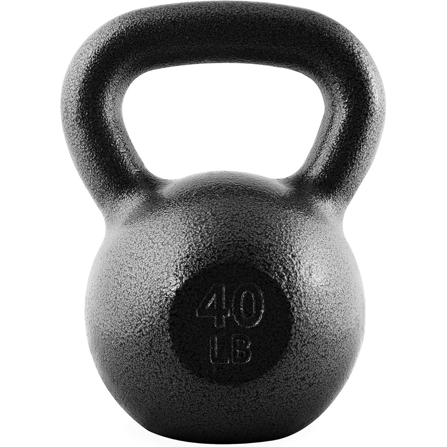 Cast Iron Kettlebell Hammerstone Painted – Flat Bottom, Wide No-Slip Grip, Home & Gym Strength Training, Full Body Workout & CrossFit, 10-50 LB Weight Options for Men & Women