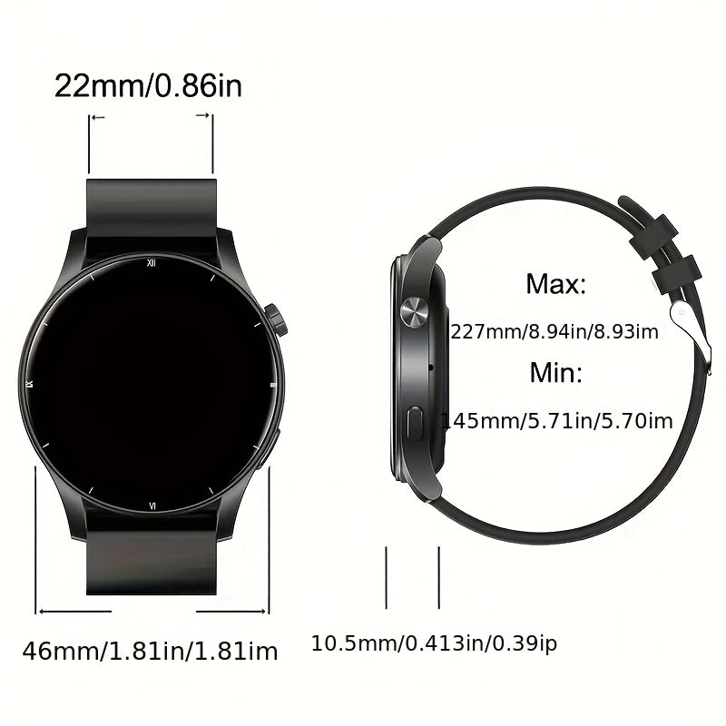 Round Smartwatch 2.01 Inch Extra Large Screen Wireless Calling 100+ Sports Modes Sleep Monitor Games Weather Calculator Pedometer Fitness Tracker Watch for Men Women iPhone Android
