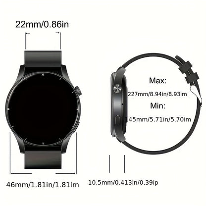 Round Smartwatch 2.01 Inch Extra Large Screen Wireless Calling 100+ Sports Modes Sleep Monitor Games Weather Calculator Pedometer Fitness Tracker Watch for Men Women iPhone Android