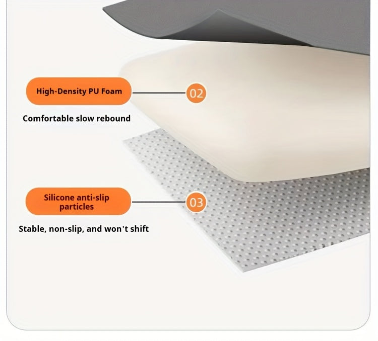 Extra Large Ergonomic Seat Cushion 15.72 Inch High-Density PU Foam Non-Slip Base Washable Breathable Cover for Office Chair Car Seat – Extended Seating Support