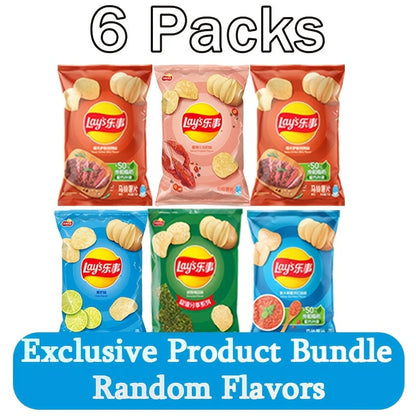 Lay's Potato Chips Variety Pack 3 or 6 Packs (65g/70g Each) – Assorted Flavors Snack Pack for Office, Parties, Casual Gatherings & On-the-Go Snacking