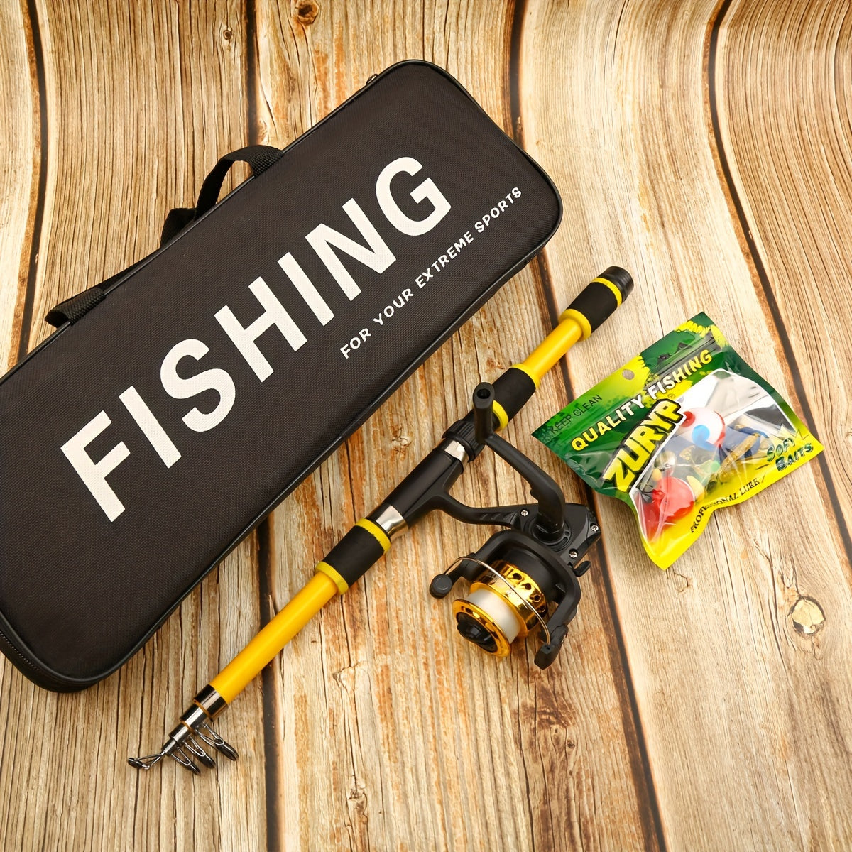Surf & Boat Fishing Combo Kit – 6ft/7ft Hi-Visibility Rod, Pre-Spooled Spinning Reel & 12 T-Tail Soft Lures | Lockable Sections, Beginner to Pro Travel Fishing Set