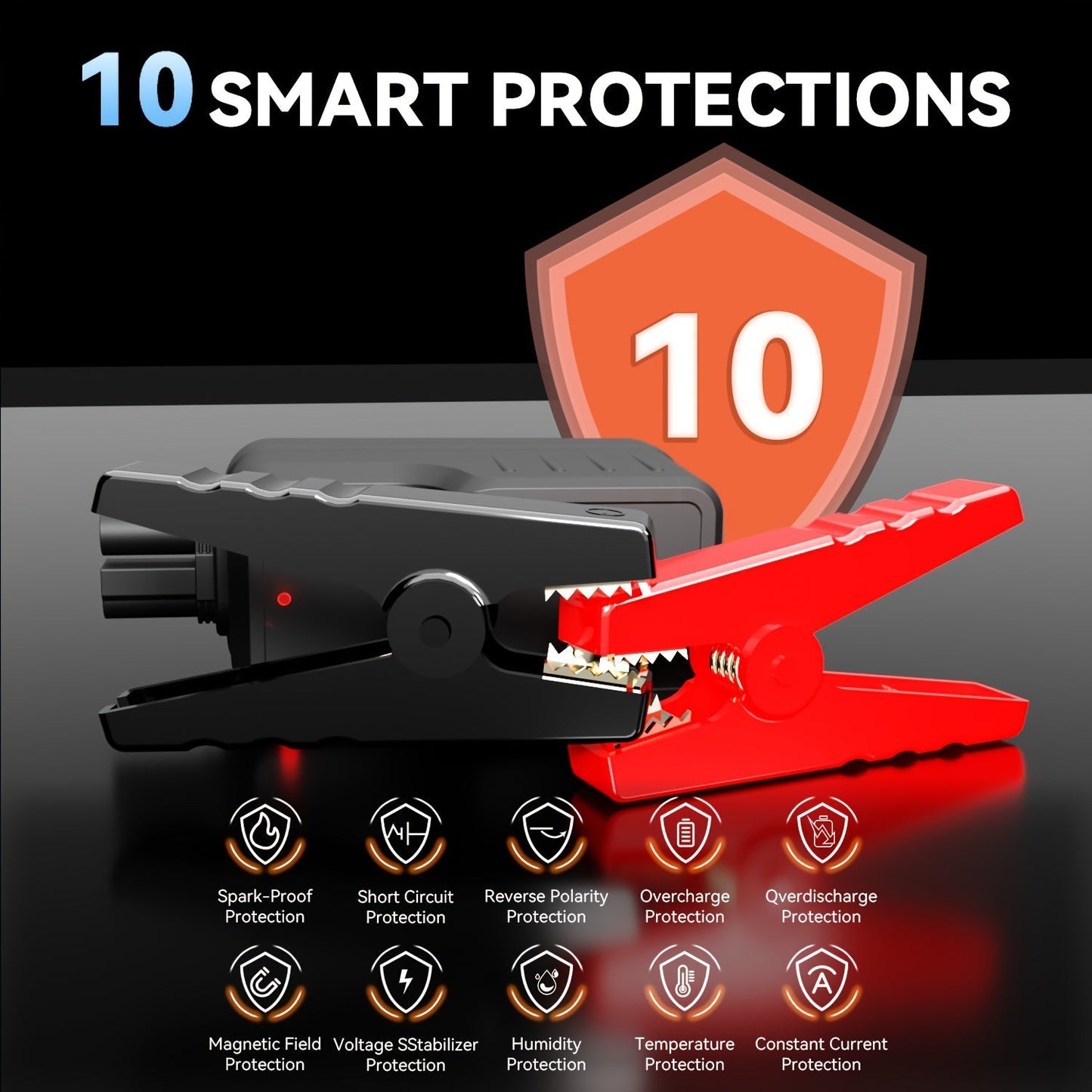 6000A/9000A Portable Jump Starter with 150 PSI Air Compressor – 7-in-1 Jump Box with Digital Tire Inflator & Battery Pack for Gas (10L) & Diesel (9.0L) Engines, Car Jumper Starter with USB Ports
