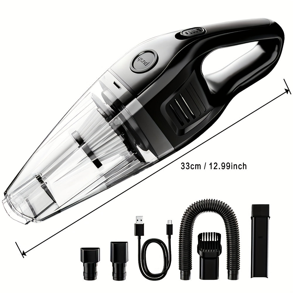 Cordless Rechargeable Handheld Vacuum Cleaner – 6KPa Strong Suction, Quiet 40dB, Portable Mini Vacuum for Pet Hair, Car, Keyboard, Office & Home Cleaning with Crevice Tool