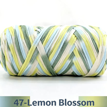 T-Shirt Fabric Yarn 400g (2 x 200g) Chunky Cotton Blend in 49 Colors – Soft Thick Yarn for Crochet Baskets, Bags, Rugs, Macrame & Knitting Projects – Beginner-Friendly Craft Yarn