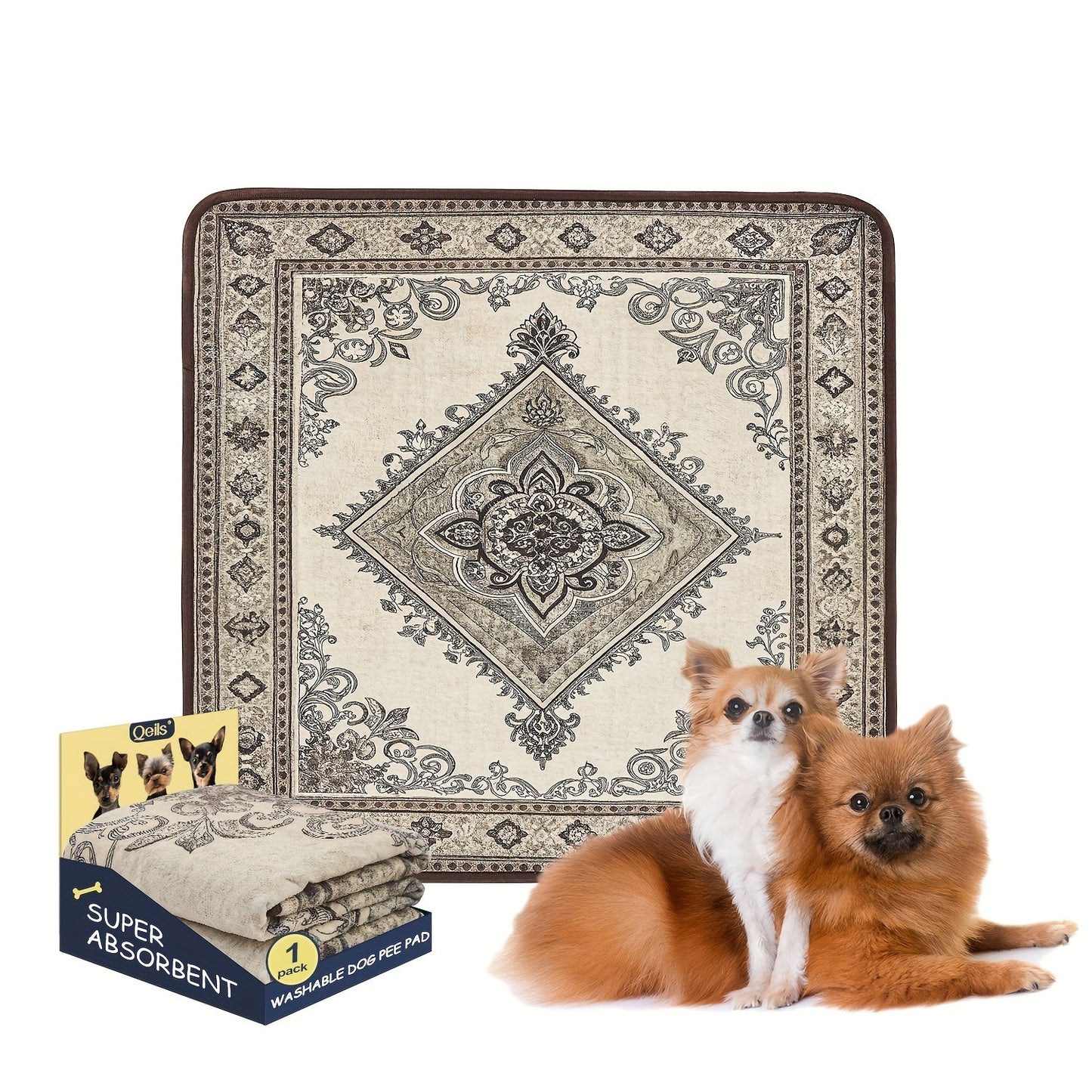 Washable Dog Pee Pads Reusable Puppy Training Pads Super Absorbent Heavy Duty Leakproof Non-Slip Pet Pads for Floor Crate Couch Whelping Multiple Sizes & Patterns Machine Washable