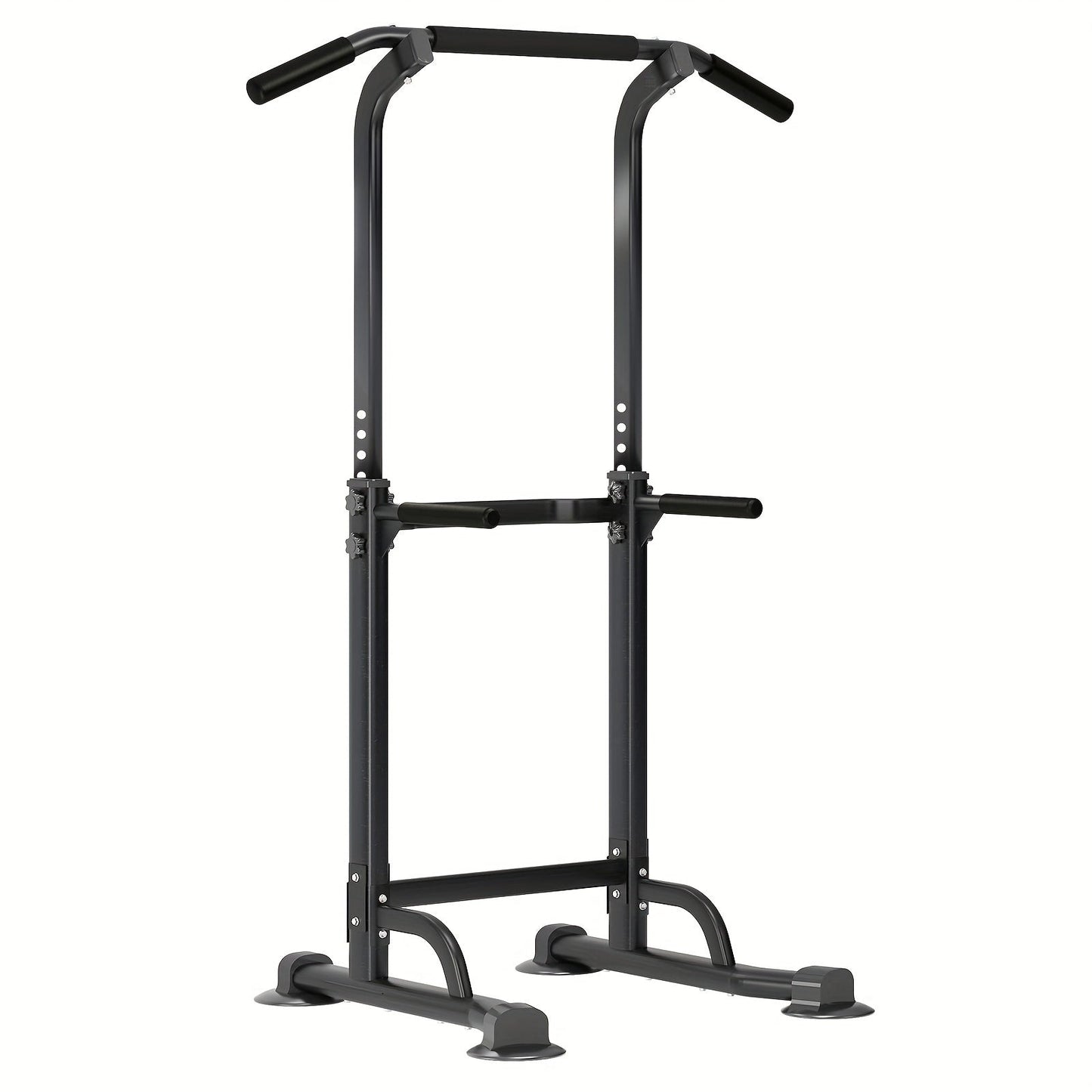 Power Tower Dip Station with Pull-Up Bar 10 Adjustable Heights 330 lbs Capacity Full-Body Strength Training for Home Gym – Pink Black Red Yellow Blue Orange Green