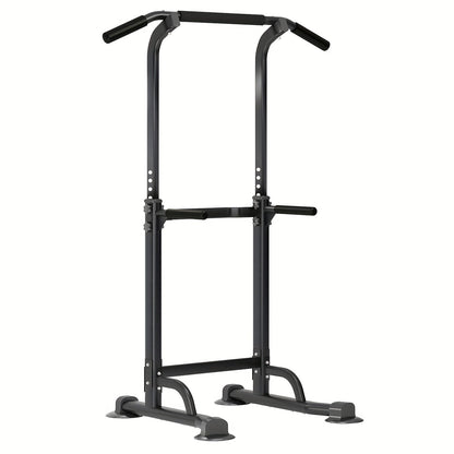 Power Tower Dip Station with Pull-Up Bar 10 Adjustable Heights 330 lbs Capacity Full-Body Strength Training for Home Gym – Pink Black Red Yellow Blue Orange Green