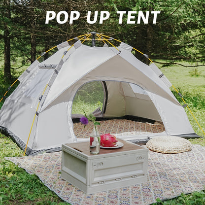 Automatic Instant Setup Camping Tent 1-4 Person All-Season Windproof Lightweight Tent with Dual Doors & Mesh Windows for Camping Hiking Travel – Durable Portable Outdoor Shelter
