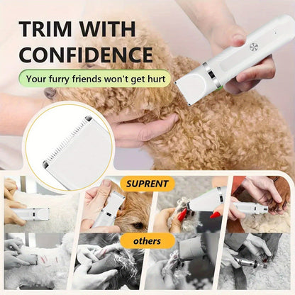 6-in-1 Rechargeable Pet Grooming Kit for Dogs & Cats – Cordless Hair Clipper, Steel Scissors, Comb & Shaver Set for Thick Coats, USB Charging