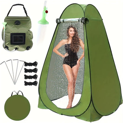 Portable Camping Toilet & Privacy Tent – Pop Up Potty Tent for Adults with 12 Toilet Bags, Ground Stakes, Windproof Ropes & Moisture Mat, Foldable Outdoor Toilet for Camping Travel Hiking