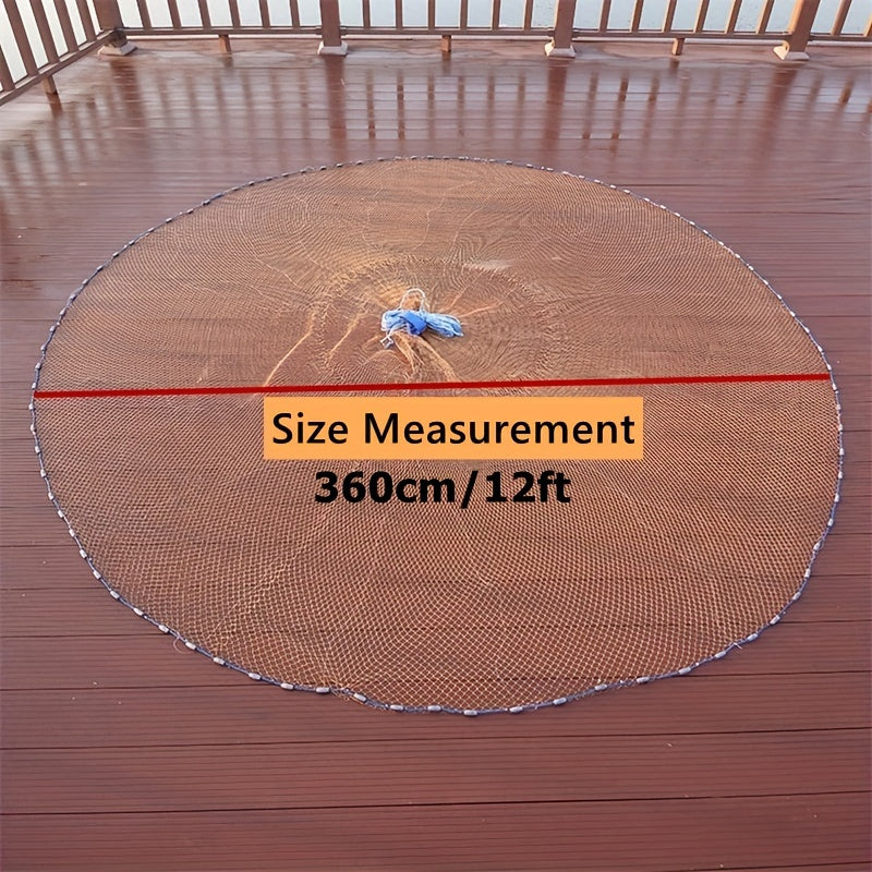 Cast Net for Fishing with Zinc Sinkers & Strong Nylon Mesh – Large Diameter Throw Net for Saltwater & Freshwater, 2.4M 3.6M 4.8M Options for Bass, Bait & Trap Fishing