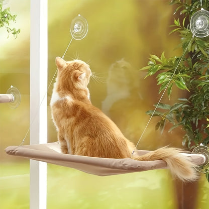 Cat Window Hammock Bed with Suction Cups – Ultra-Soft Plush Perch for Indoor Cats, Cloud-Like Napping Spot, Securely Mounted, Space-Saving Window Cat Seat