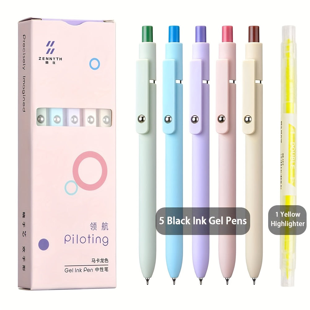 Retractable Gel Pens 0.5mm Fine Point Black Ink – Aurora Gradient & Macaron Colors, Quick Dry Smooth Writing Pens for Office, School, Journaling & Gifts, Back to School Stationery