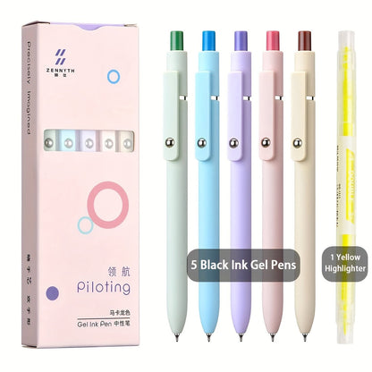Retractable Gel Pens 0.5mm Fine Point Black Ink – Aurora Gradient & Macaron Colors, Quick Dry Smooth Writing Pens for Office, School, Journaling & Gifts, Back to School Stationery