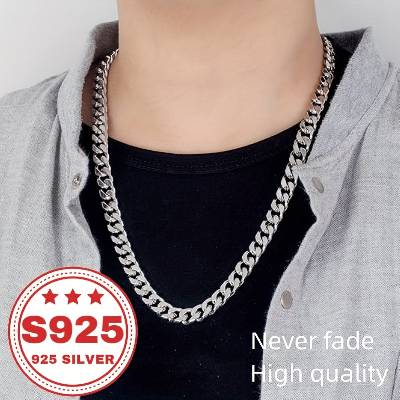 925 Sterling Silver Cuban Link Chain Necklace for Men & Women - 9mm Classic Miami Cuban Chain, Hip Hop Unisex Jewelry in Silver & Gold, 18-24 Inch, Trendy Everyday Gift