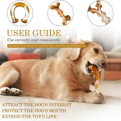3-Pack Indestructible Nylon Dog Chew Toys for Aggressive Chewers – Tough Durable Chew Set for Large Breed Dogs, Stripe Pattern Design, Heavy-Duty Teething & Dental Chew Toys