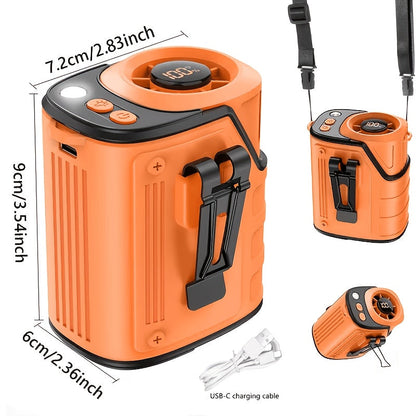 4-in-1 Waist Clip Fan with Flashlight Power Bank & Neck Fan – Rechargeable Portable Outdoor Belt Fan, Long Battery Life, 3 Colors, Single & 2-Pack