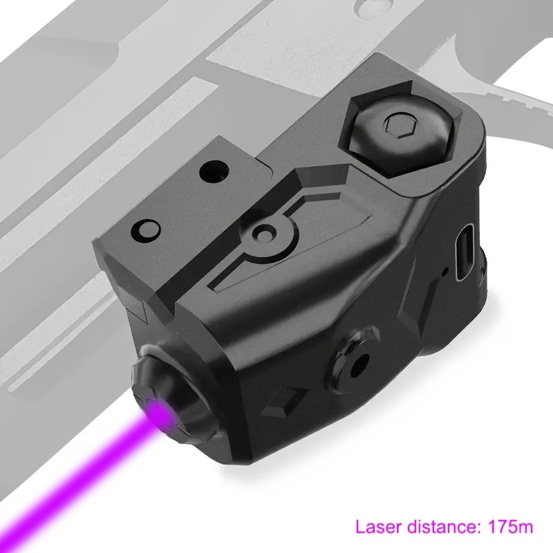 Compact Pistol Laser Sight Green Red Purple Type-C Rechargeable Ultra Compact Handgun Laser with 20mm Picatinny Rail Ambidextrous Switch for Most Pistols and Rifles