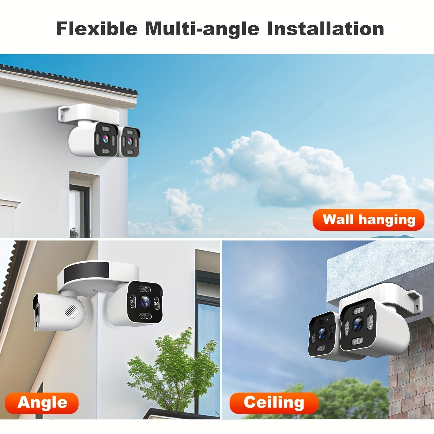 Dual Lens PTZ Security Camera Outdoor WiFi – 360° Pan Tilt Zoom 5MP, 10x Electric Zoom, Motion Detection, Two-Way Audio, Siren Alarm, Color Night Vision, App Control, Home Surveillance Camera