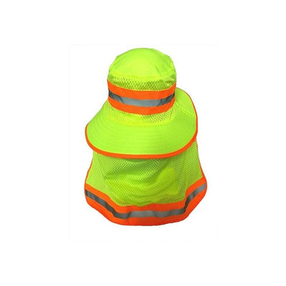 Men's High Visibility Reflective Sun Hat with Neck Flap – Wide Brim Boonie Bucket Cap, UPF UV Protection, Quick-Dry Breathable Mesh, Outdoor Fishing Hiking Camping Hat