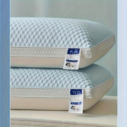 Cooling Bed Pillows Set of 2 | Soft Hotel-Grade Sleep Pillow | Neck Support for Side Back Stomach Sleepers | Cozy Breathable Pillow for Home Bedroom Dorm | Blue Pink Gray Indigo