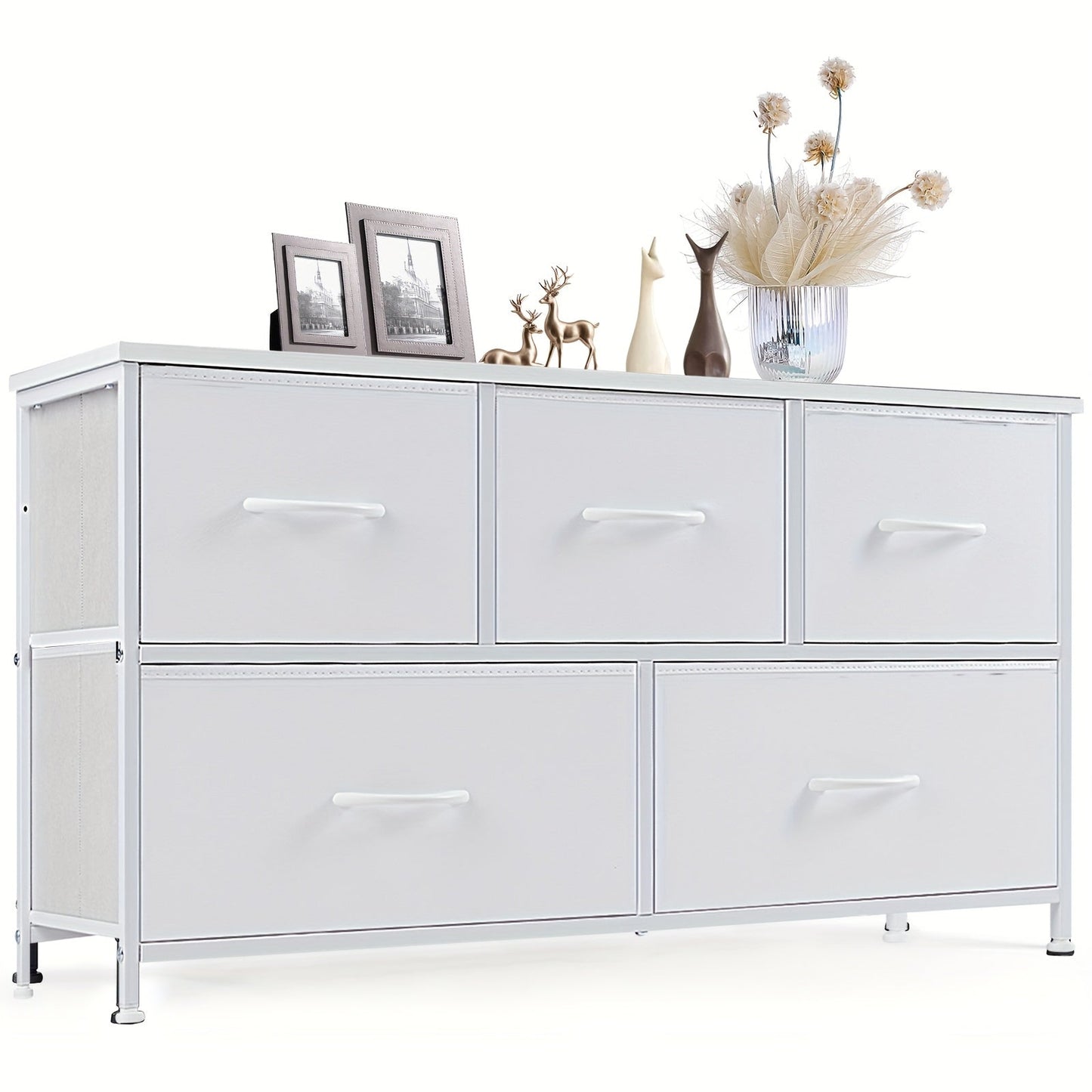 Drawer Cabinet with Metal Frame & Hardwood Top – Home Office Storage Organizer, 2 to 10 Drawers, Assembly Required – White, Grey, Black, Rustic Brown – Bedroom, Living Room & Office Filing Cabinet